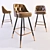 Elegant Leather Bar Stool 3D model small image 1