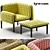 Elegant RUCHÉ Lounge Chair 3D model small image 1