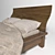 Handcrafted Wood Bed 3D model small image 2