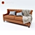 Elegant Leather Double Sofa 3D model small image 1