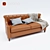 Elegant Leather Double Sofa 3D model small image 2