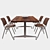 Luxury Rosewood Dining Table with Castelli Chairs 3D model small image 3
