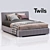 Elegant Twils Bed 3D model small image 1