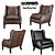 Modern Leather Raul Wing Chair 3D model small image 1