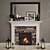 Decorative Fireplace Set 3D model small image 2