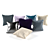 Luxury Pillow Set: Silk, Fur & Leather 3D model small image 1