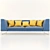 Vibrant Denim Sofa: Colorful Seating 3D model small image 1