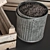 Rustic Wood Crates & Tin Pot Set 3D model small image 3