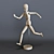 Artisan Wooden Man Sculpture 3D model small image 2