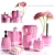 Pretty in Pink Bathroom Set 3D model small image 1