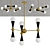 Caracas Chandelier: Gold & Black Metal, Modern Art-Deco Design 3D model small image 1