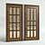 Elegant Wooden Doors with Glass 3D model small image 1