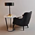 Arteriors Seger Velvet Chair 3D model small image 2