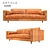 Sven Charme Tan Mid-Century Leather Sofa 3D model small image 1