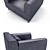 Cassina 250: Leather Armchair with Metal Base 3D model small image 2