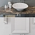 Elegant Bathroom Set with Villeroy & Boch Sink, GROHE Mixer, Anel Mirror, Tripod Sconce, and 3D model small image 3