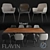 Elegant Flavin Chair & Vandyck Table 3D model small image 1