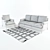 Hutton Dormand Collection: 3-Seat Sofa & Club Chair Set 3D model small image 3