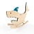 Playful Shark Kids Rocker 3D model small image 1
