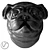 Adorable Pug Head Sculpture 3D model small image 1