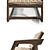  Modern Walnut Rocking Chair 3D model small image 2