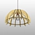 Wooden Umbrella Chandelier 3D model small image 2