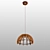 Wooden Umbrella Chandelier 3D model small image 3