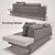 DayDream Modular Sofa: Glamorous Ar-Decco Bedding 3D model small image 2