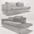 DayDream Modular Sofa: Glamorous Ar-Decco Bedding 3D model small image 3