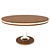 Sleek Oak Circular Yacht Table 3D model small image 1