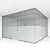 Sleek Glass Office Partition with 4 Artistic Sandblasted Designs 3D model small image 1