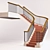 Elegant Stairway: Iron, Wood & Marble 3D model small image 1