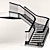 Elegant Stairway: Iron, Wood & Marble 3D model small image 3