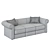 Modern Leather Sofa 3D model small image 3