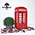 Vintage Telephone Booth Luminaire 3D model small image 1