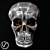 Silver Skull Wall Decor 50cm 3D model small image 1