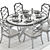 Modern Hooker Retropolitan Dining Set 3D model small image 3