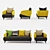 Modern Aries Sofa & Armchair Set 3D model small image 2