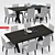 Elegant Casamilano Table & Flexform Chairs 3D model small image 1