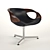 Walnut Swivel Lounge Chair 3D model small image 2