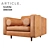 Sleek Charme Tan Leather Armchair 3D model small image 1