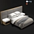 Sleek Wood and Fabric Bedframe 3D model small image 1