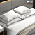 Sleek Wood and Fabric Bedframe 3D model small image 3