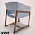 Modern & Wood Armchair with Armrests 3D model small image 2