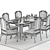 Elegant Hooker Corsica Dining Set 3D model small image 3