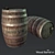 HD Wood Barrel V1: Low Poly Elegance 3D model small image 1
