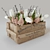 Wooden Box with Tulips, Hyacinths, and Willow Branches 3D model small image 1