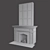 Travertine and Marble Classic Fireplace 3D model small image 2