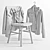 Men's Shirts Set & IKEA NORRARYD Chair 3D model small image 2