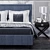 Navy Velvet Tufted Queen Bed by TOV Furniture 3D model small image 2